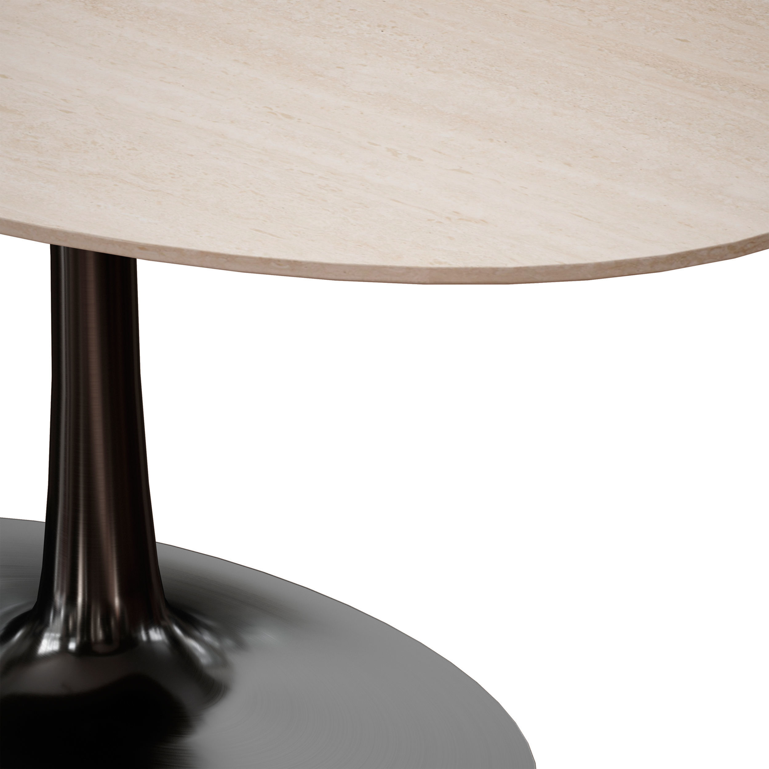 Nero Oval Brown Marble Top Table with Matte Black Base 3D model_9