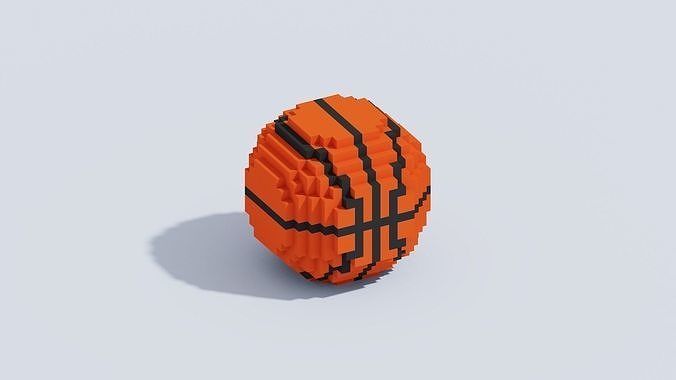 Voxel Basketball Ball Low-poly 3D model