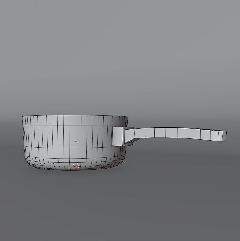 Saucepan Low-poly 3D model_3
