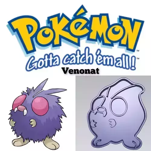 Pokemon Venonat Cookie Cutter Stamp Cake Decorating