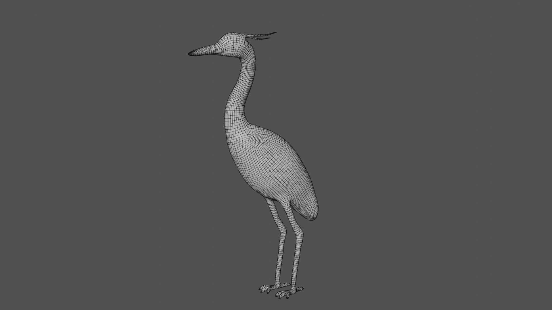 Crane Bird Low-poly 3D model_8
