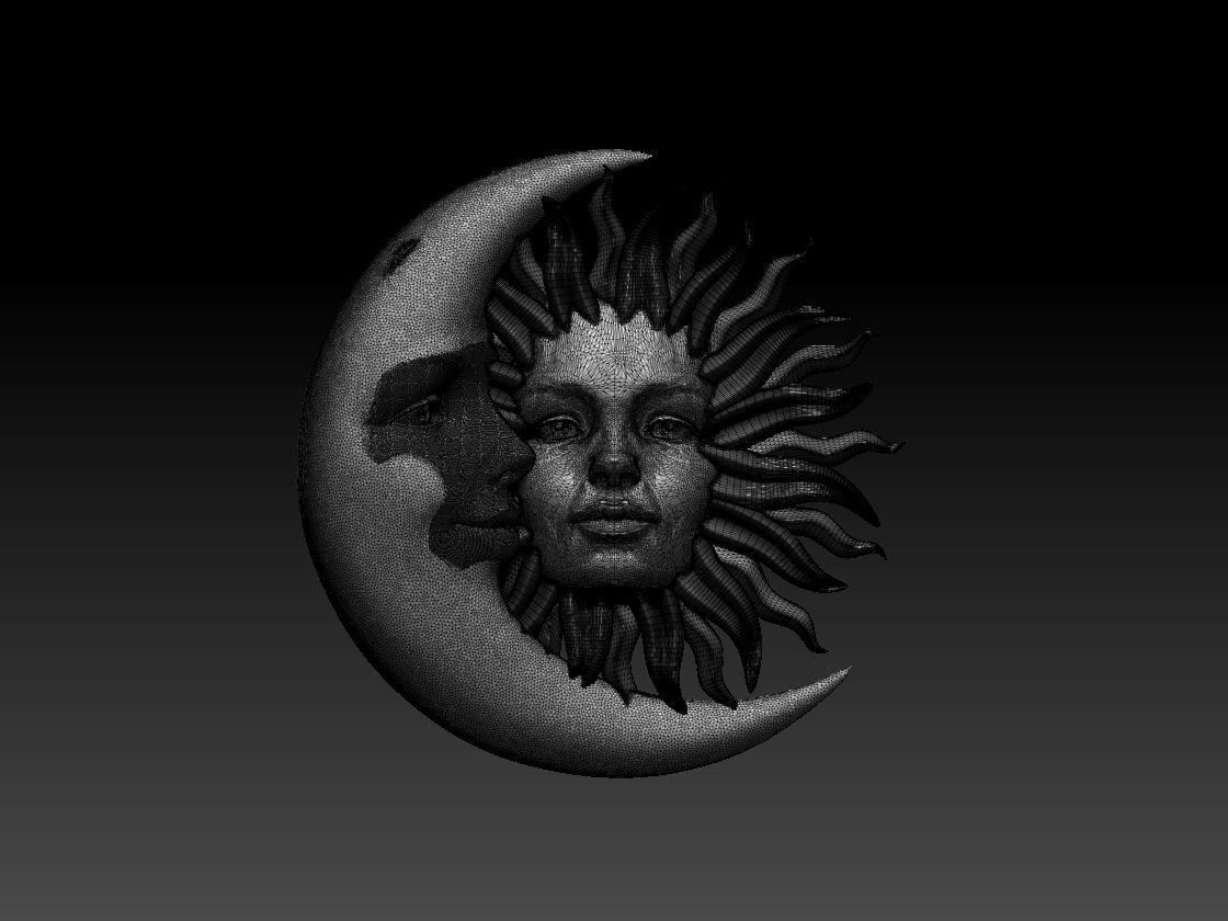 sun moon 3D print model_5