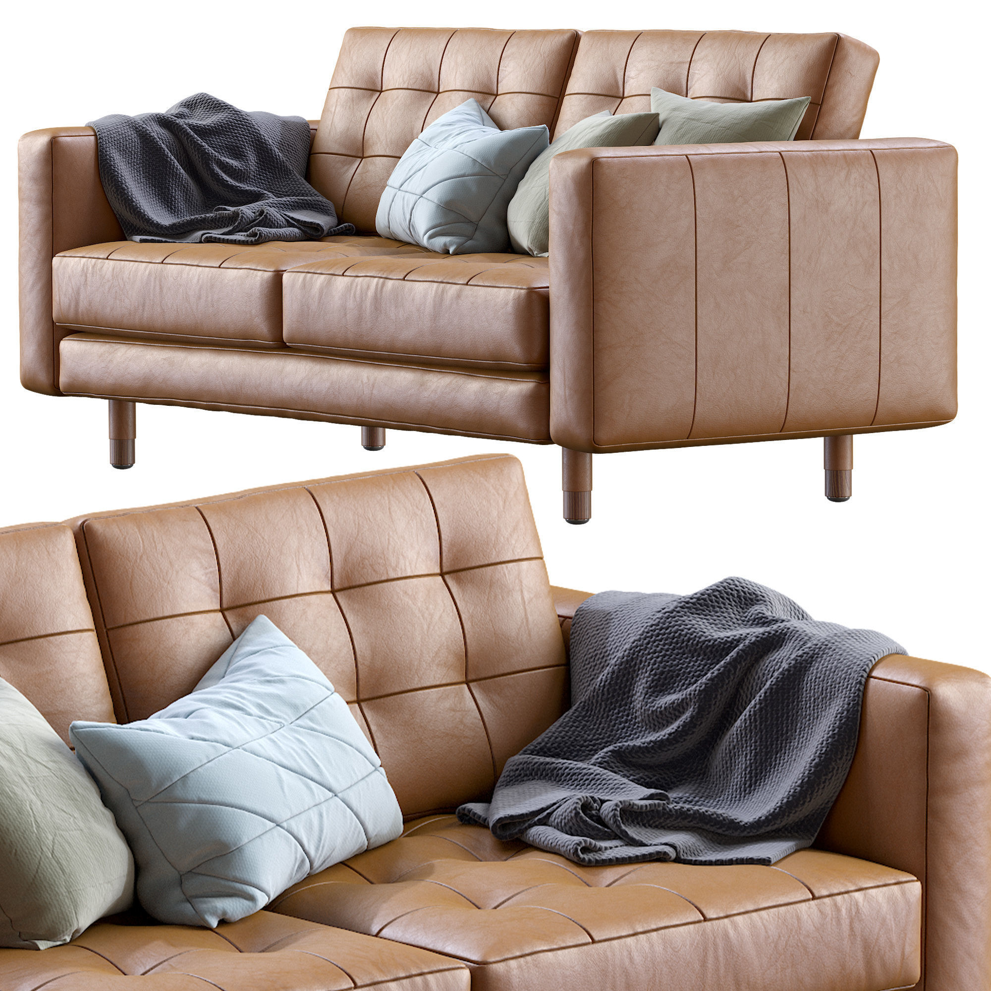 Sofa Landskrona leather By Ikea 3D model_15