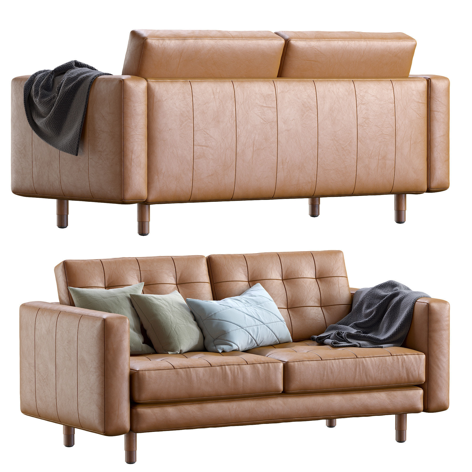 Sofa Landskrona leather By Ikea 3D model_11