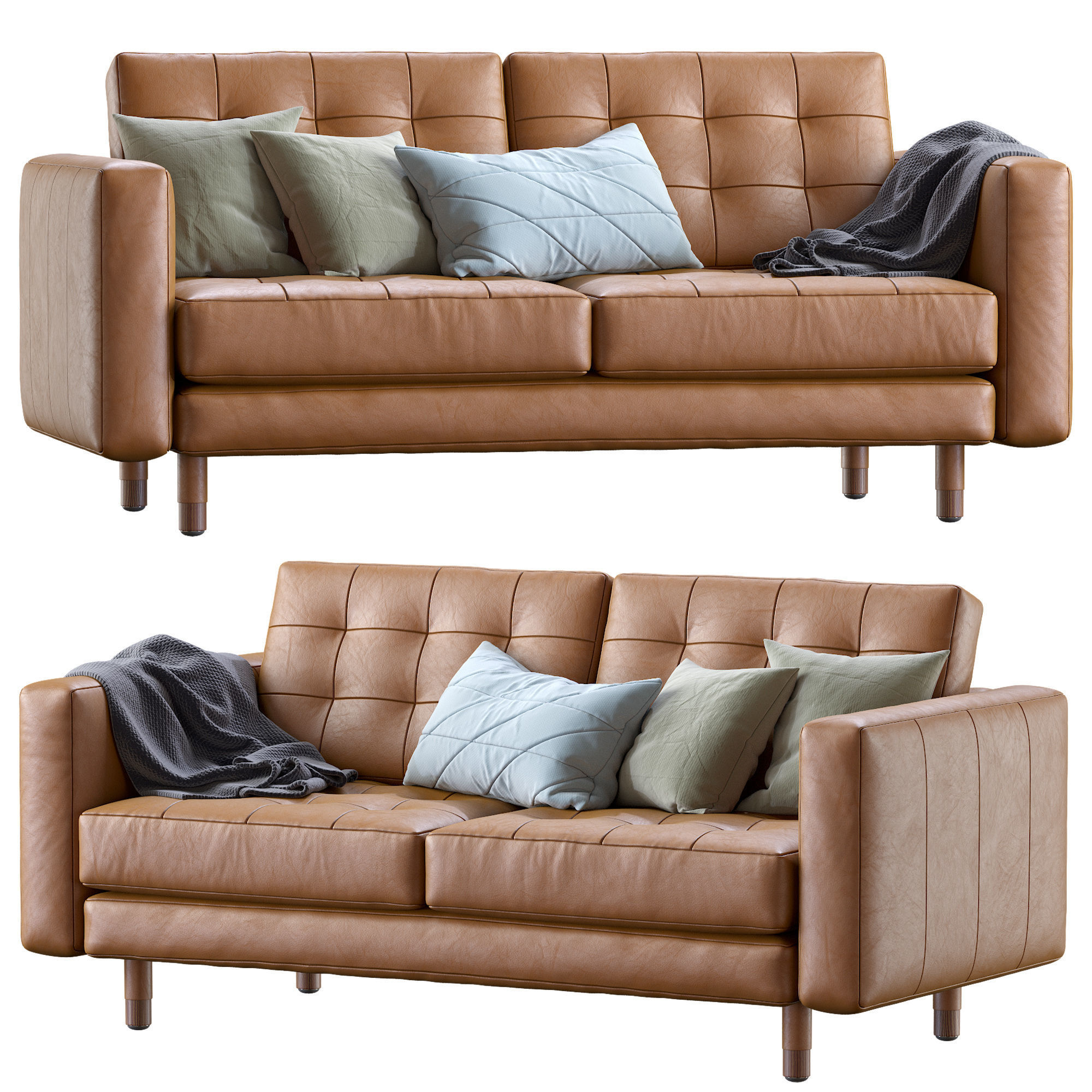 Sofa Landskrona leather By Ikea 3D model_13