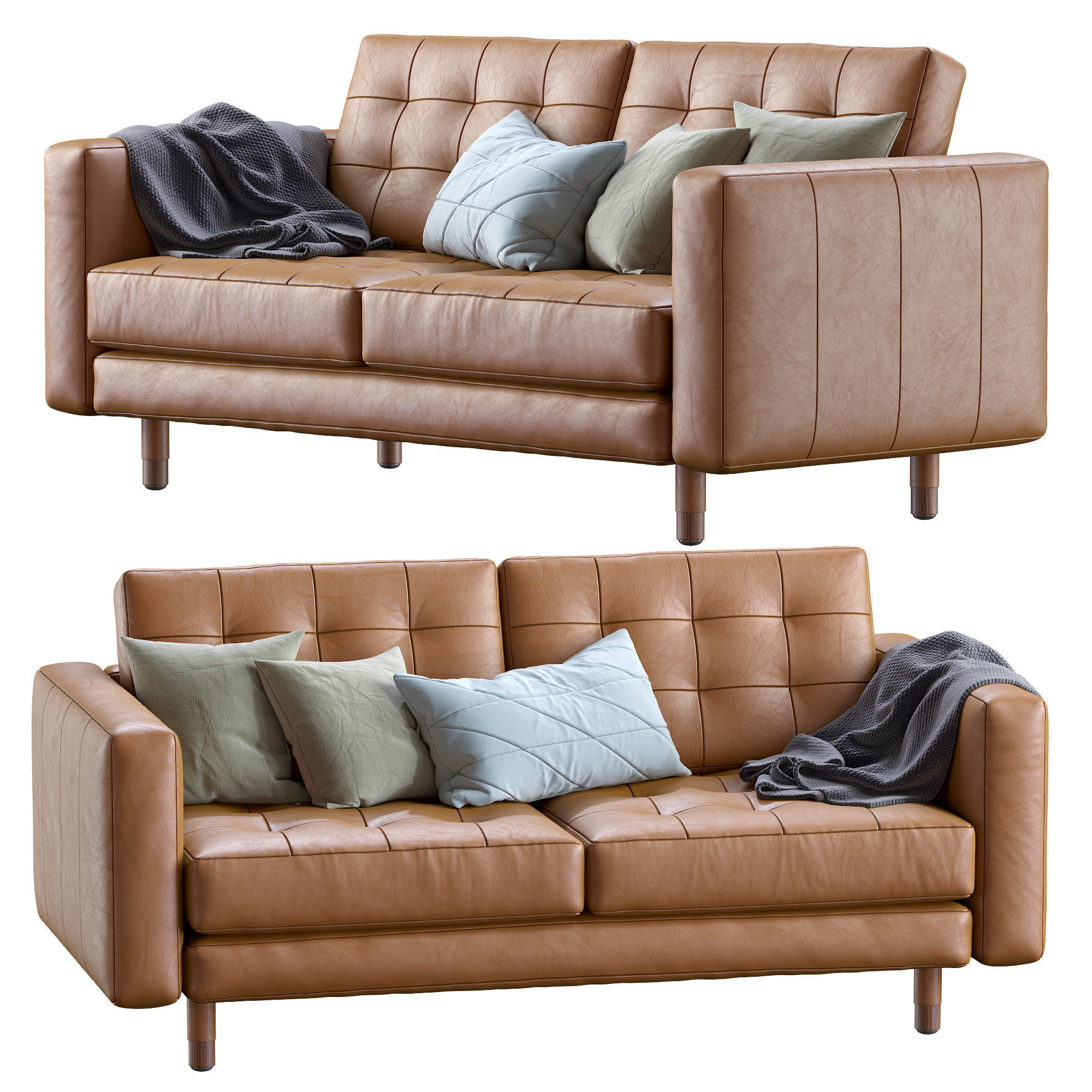 Sofa Landskrona leather By Ikea 3D model_16