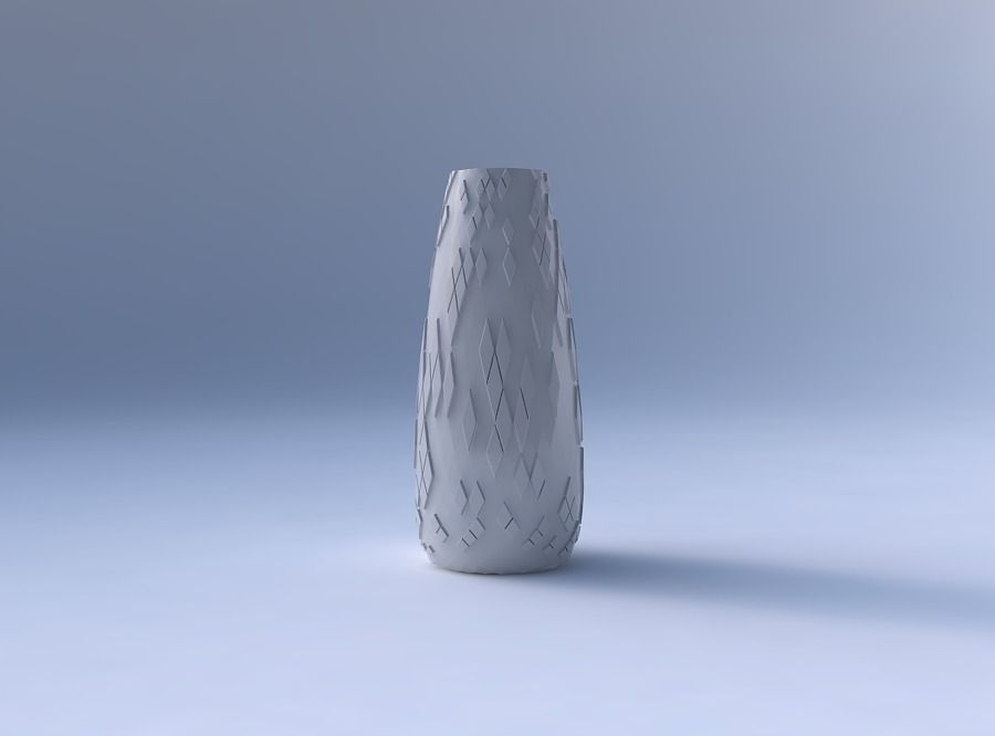 Vase Bullet with scattered diagonal grid plates 3D print model_4