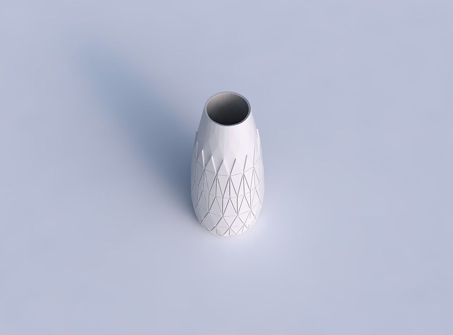 Vase Bullet with partial random triangle plates 3D print model_1