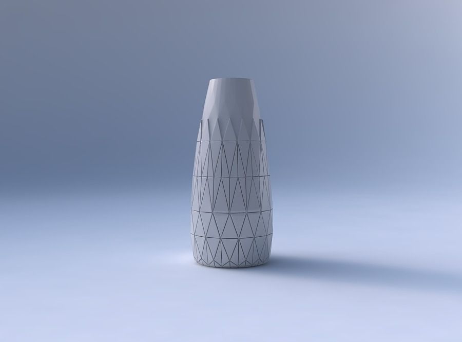 Vase Bullet with partial random triangle plates 3D print model_4