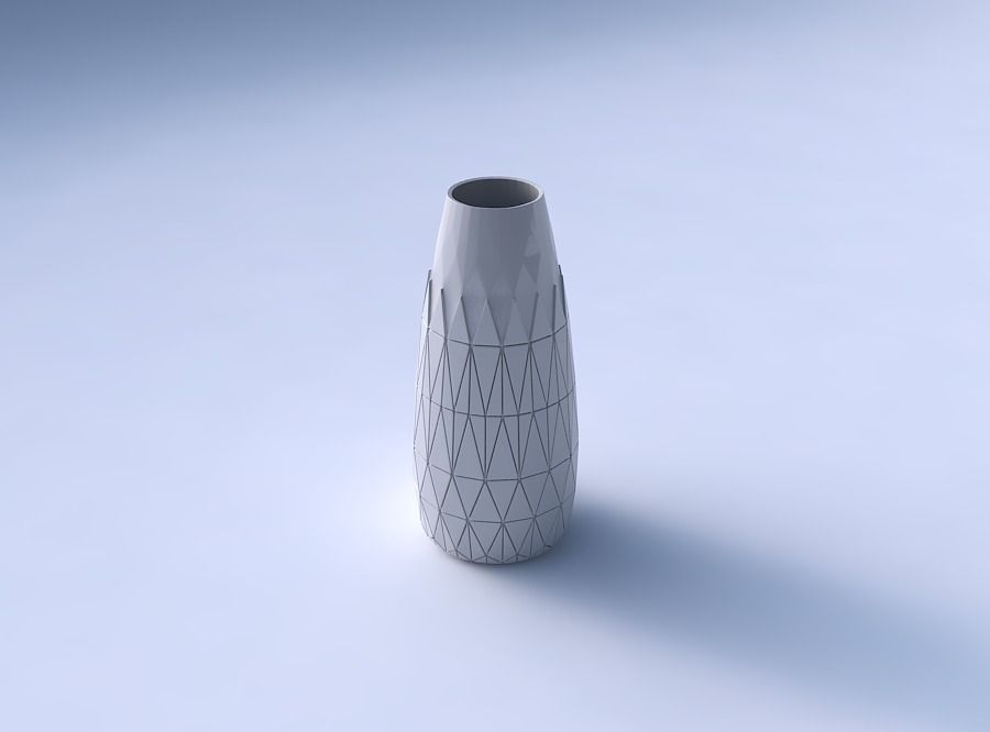 Vase Bullet with partial random triangle plates 3D print model_3