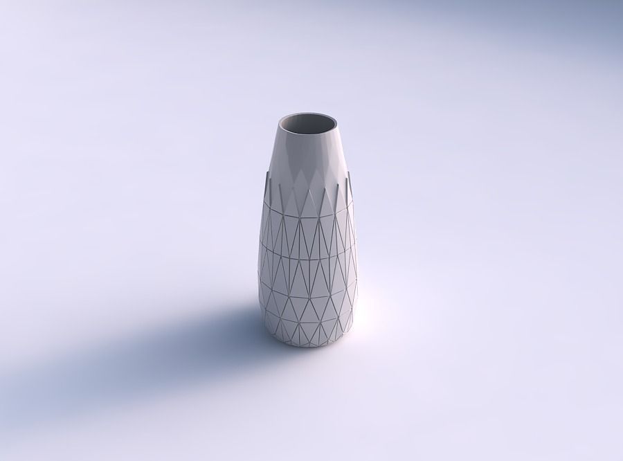 Vase Bullet with partial random triangle plates 3D print model_0