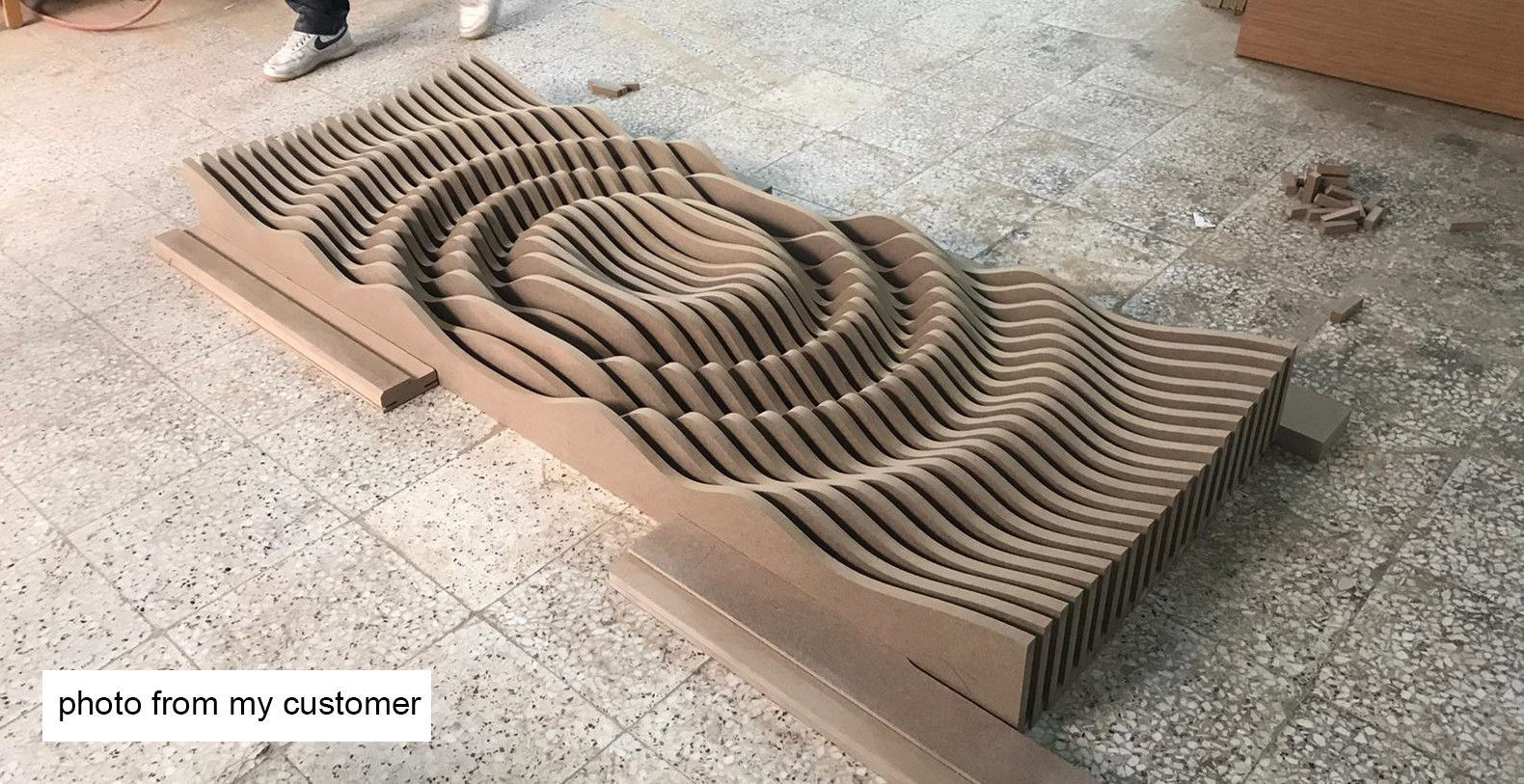 Parametric Wavy Wooden Wall Decor 13 - CNC files for cutting 3D model_5