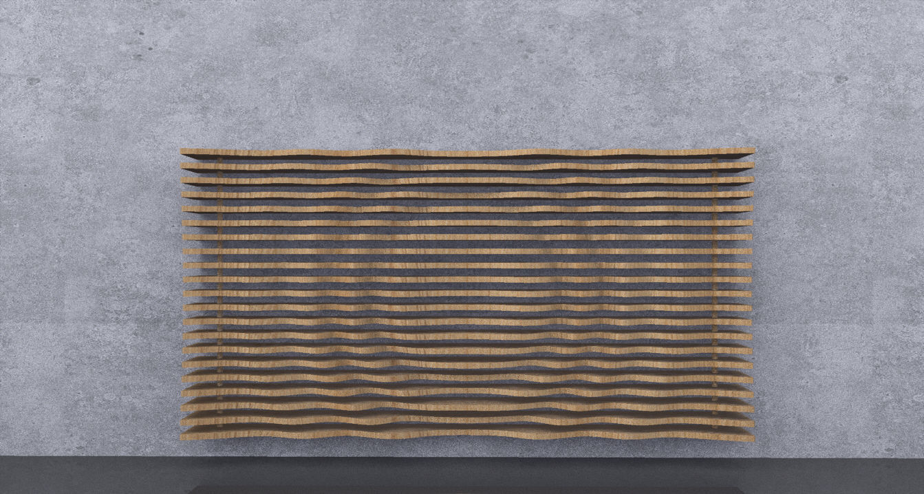 Parametric Wavy Wooden Wall Decor 13 - CNC files for cutting 3D model_2