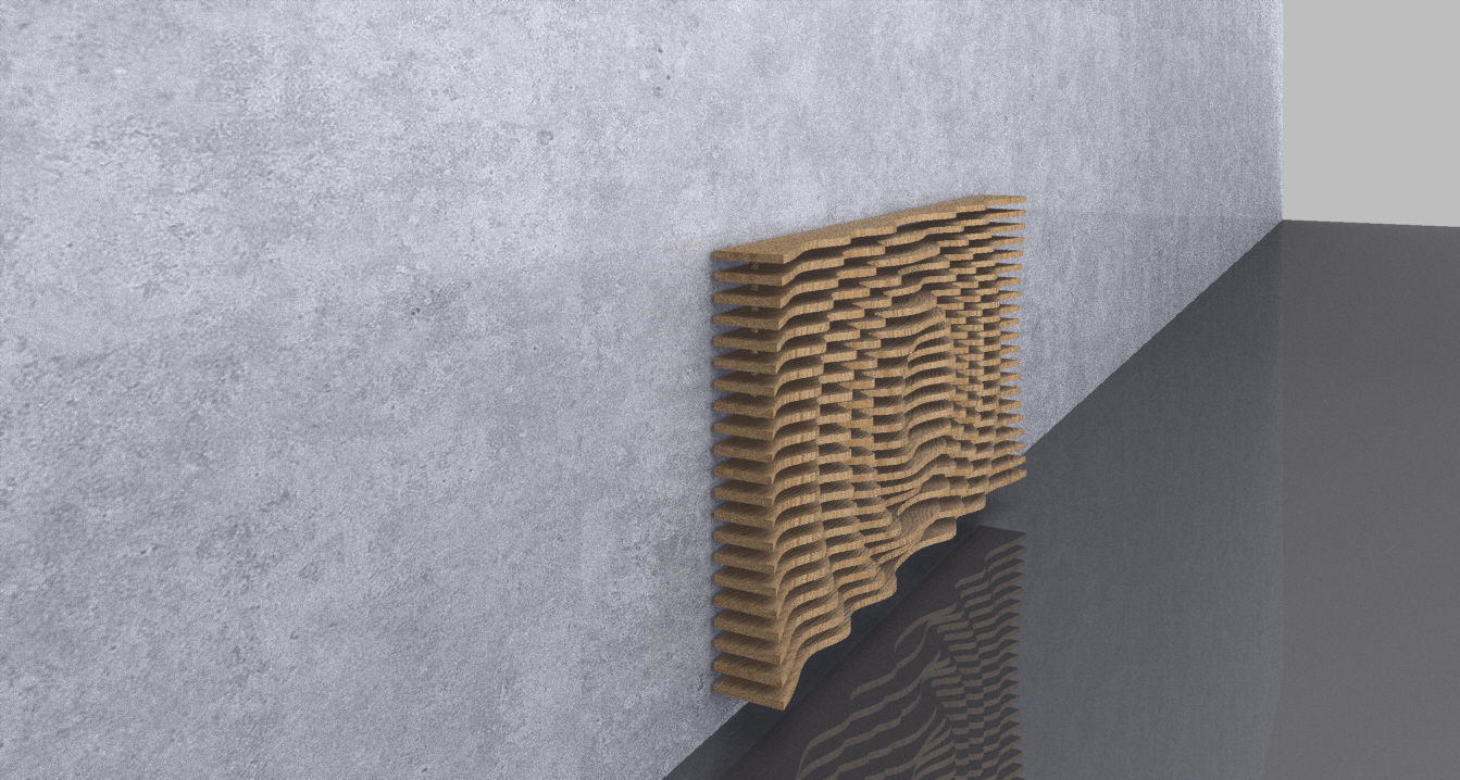 Parametric Wavy Wooden Wall Decor 13 - CNC files for cutting 3D model_3
