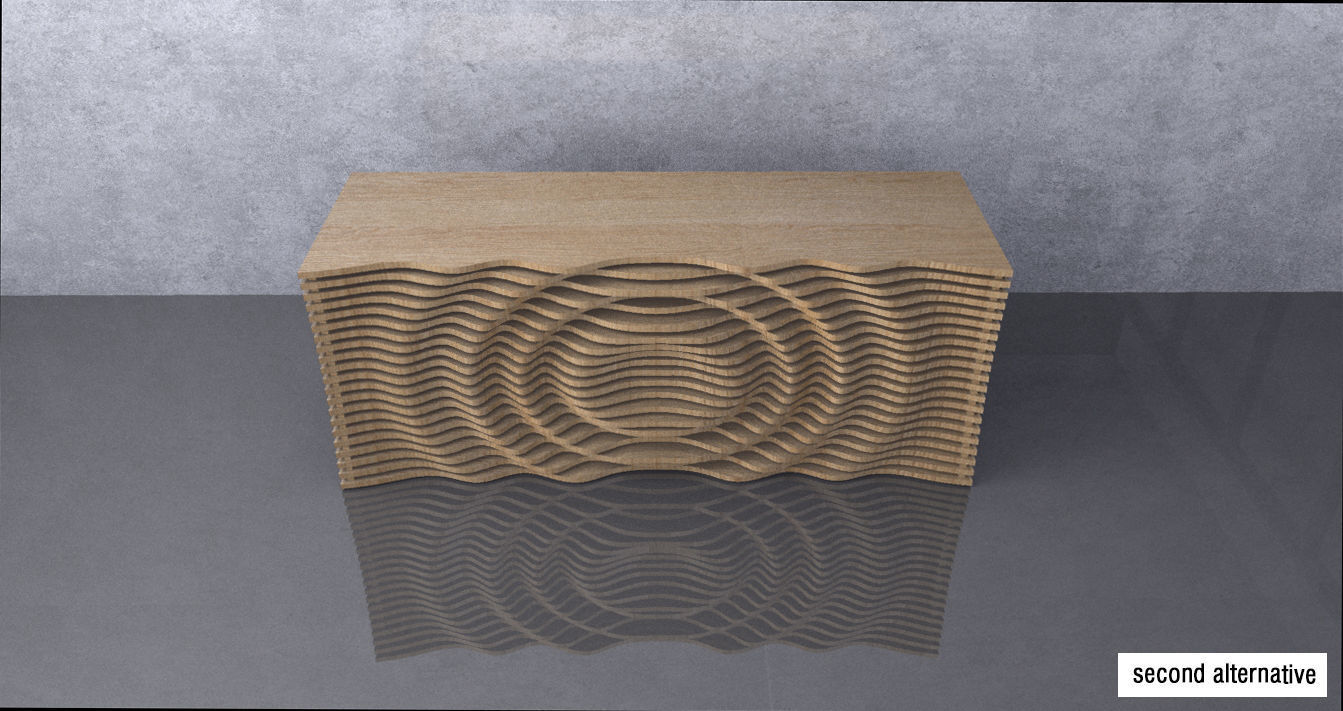 Parametric Wavy Wooden Wall Decor 13 - CNC files for cutting 3D model_9