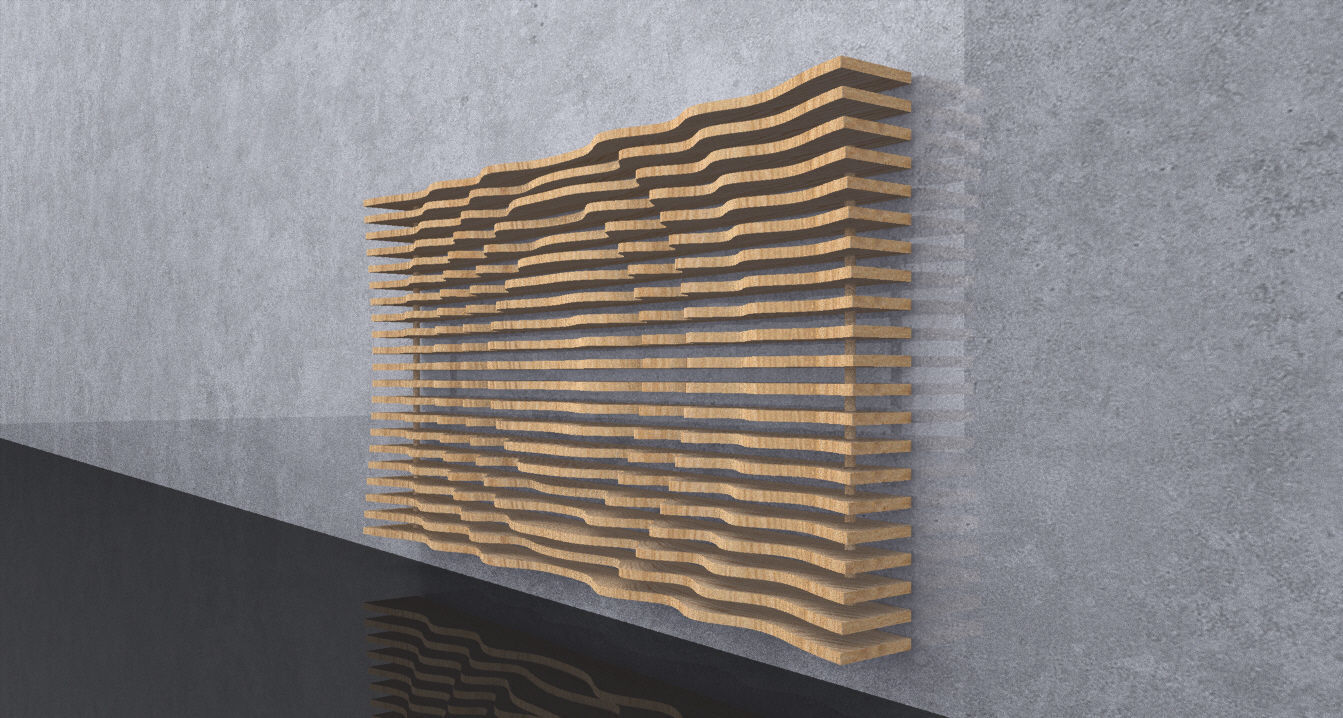 Parametric Wavy Wooden Wall Decor 13 - CNC files for cutting 3D model_4