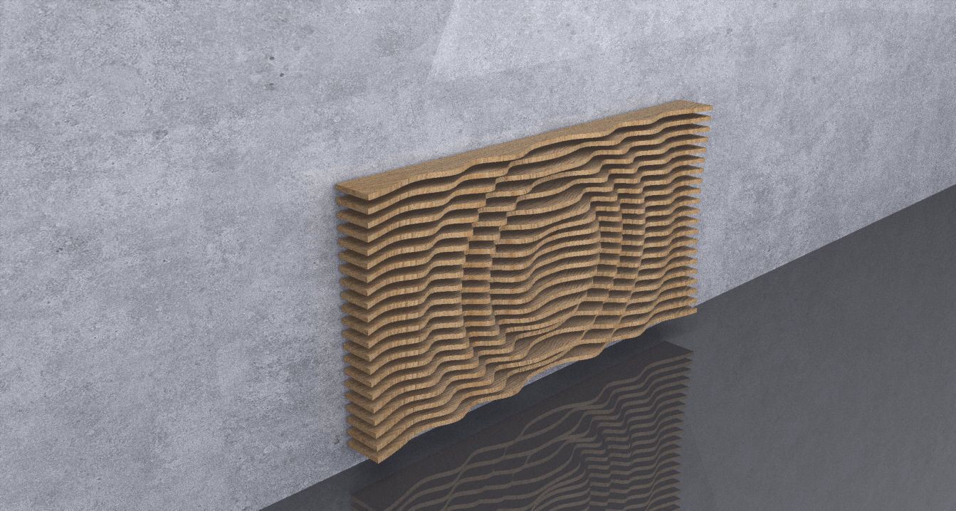 Parametric Wavy Wooden Wall Decor 13 - CNC files for cutting 3D model_1