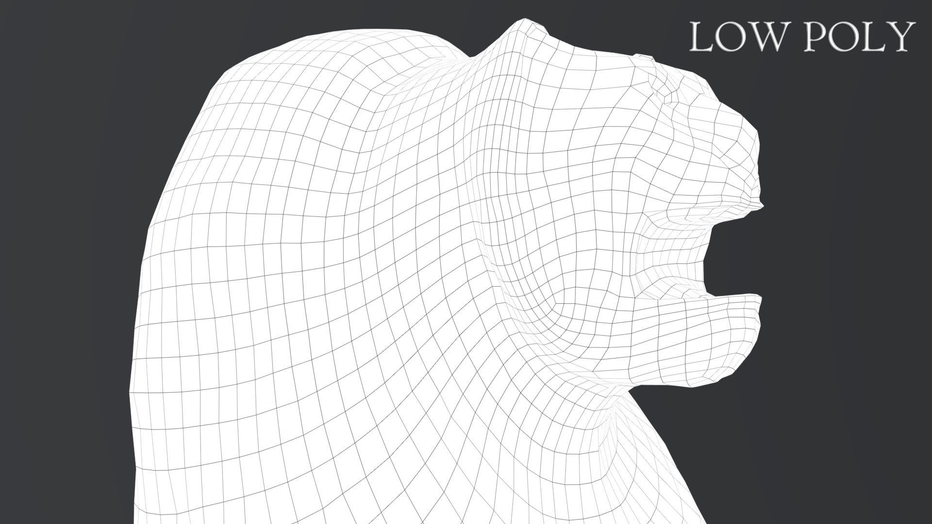 Hittite Lion Statue Low-poly 3D model_30