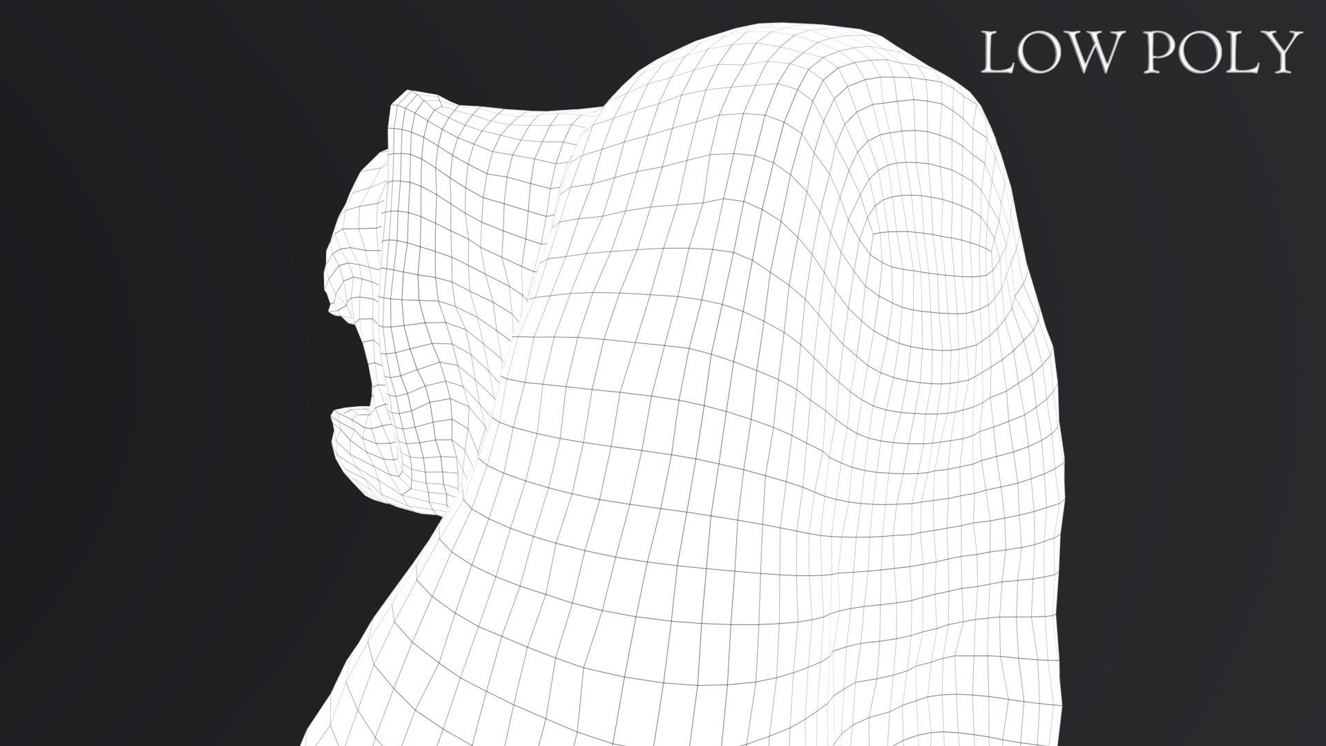 Hittite Lion Statue Low-poly 3D model_32