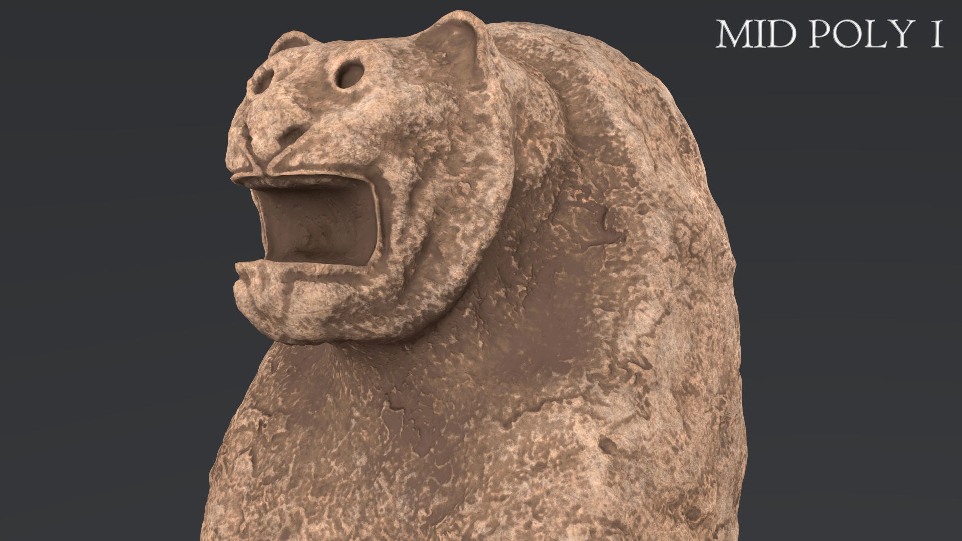 Hittite Lion Statue Low-poly 3D model_45