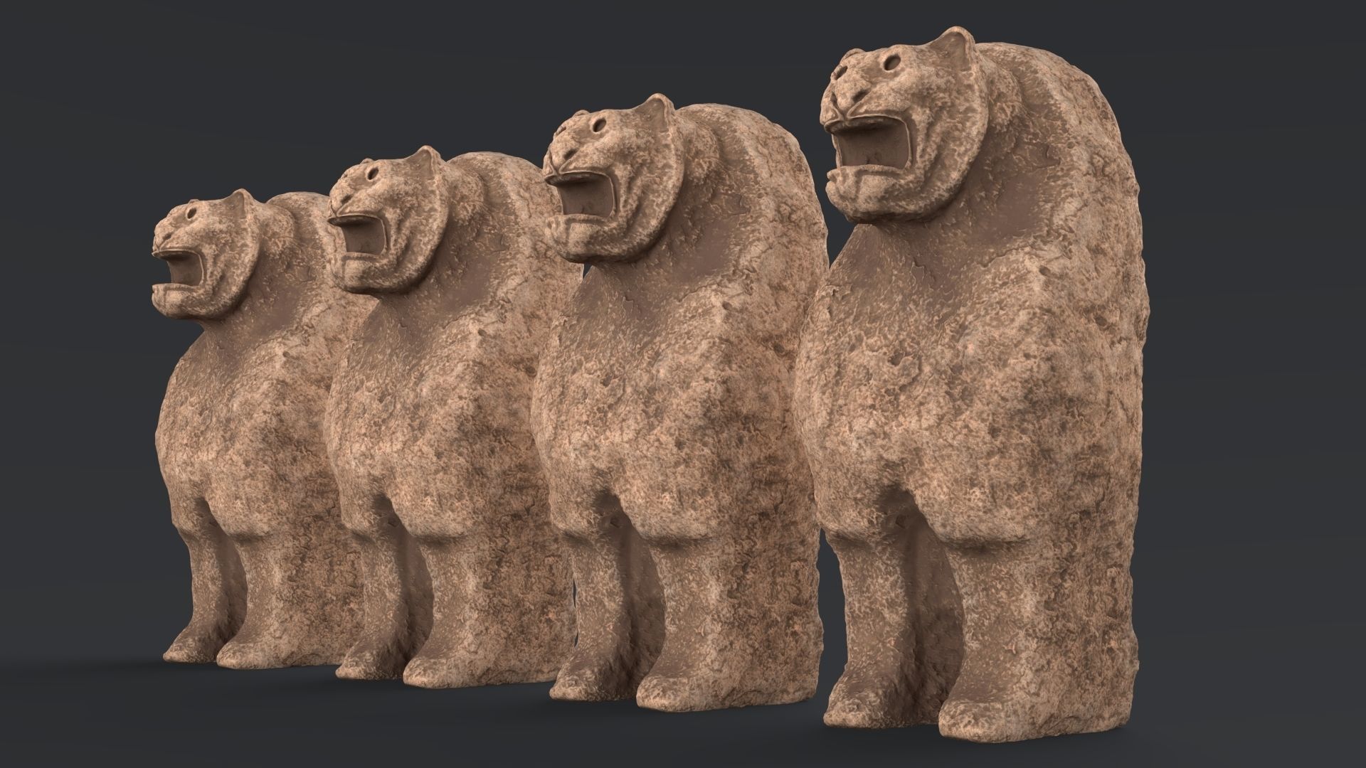 Hittite Lion Statue Low-poly 3D model_14
