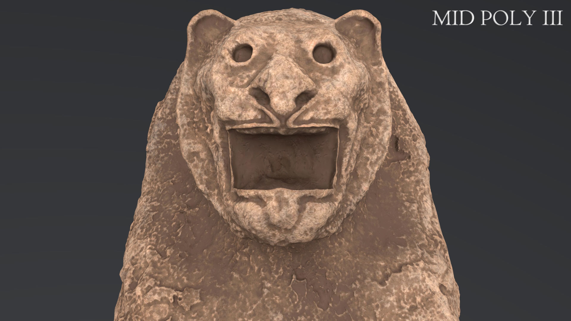 Hittite Lion Statue Low-poly 3D model_77