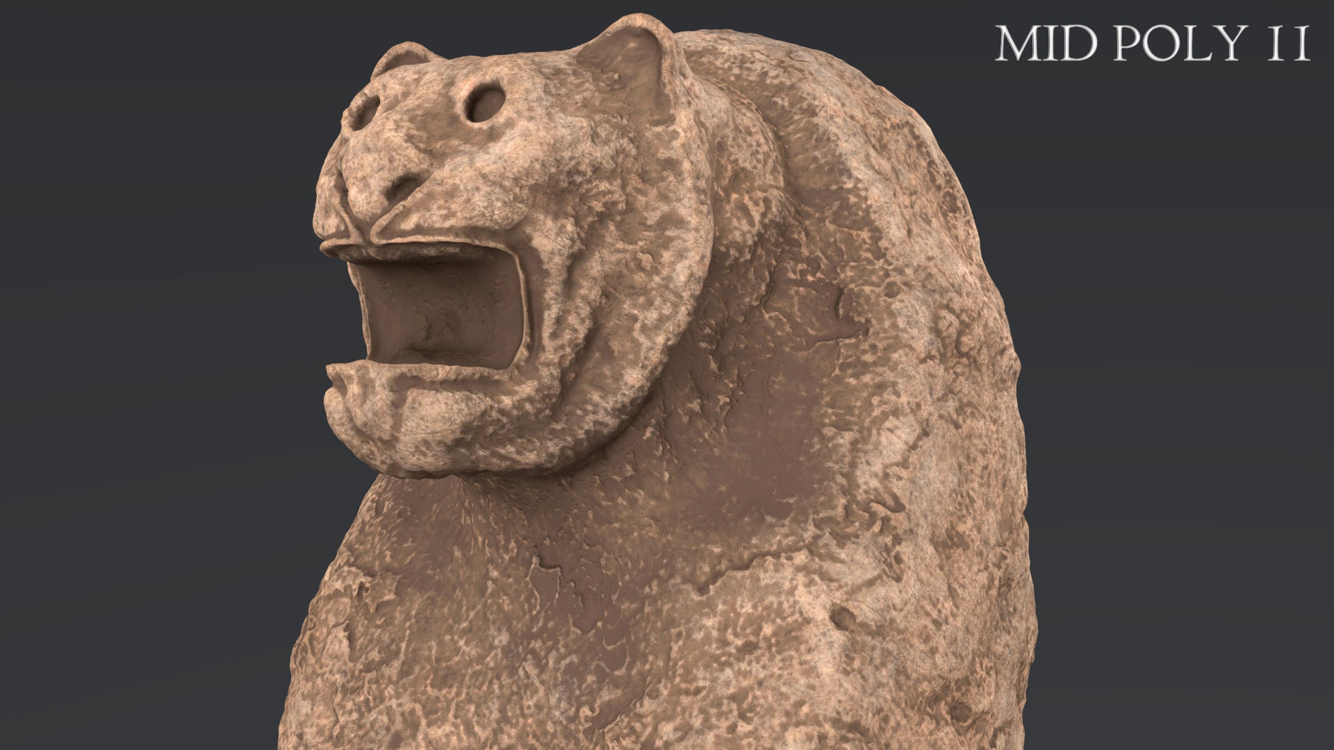Hittite Lion Statue Low-poly 3D model_62