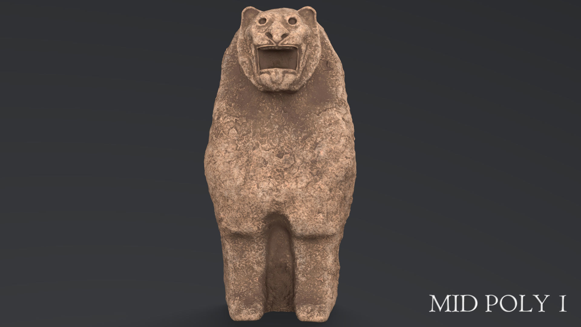 Hittite Lion Statue Low-poly 3D model_39