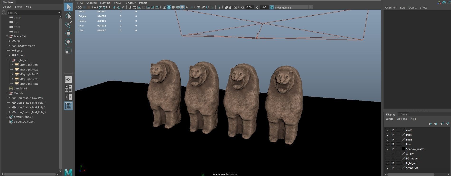 Hittite Lion Statue Low-poly 3D model_87