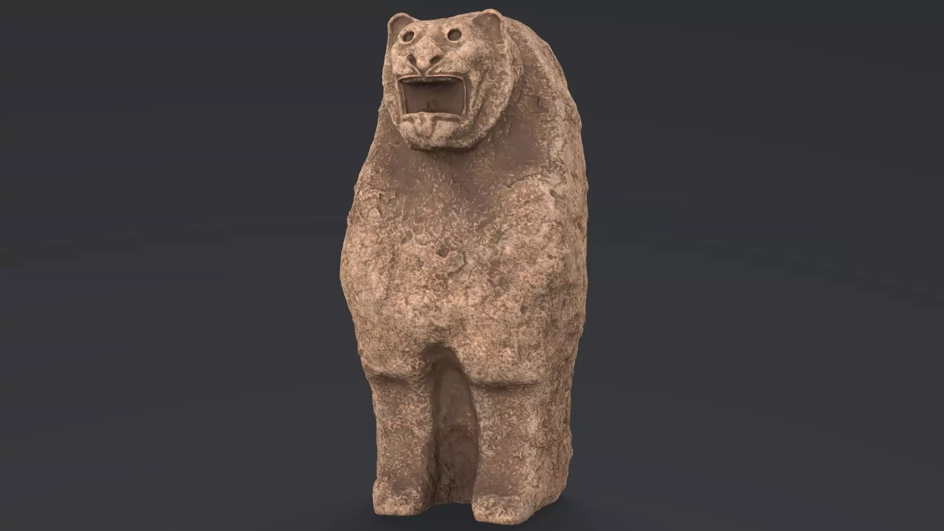 Hittite Lion Statue Low-poly 3D model_0