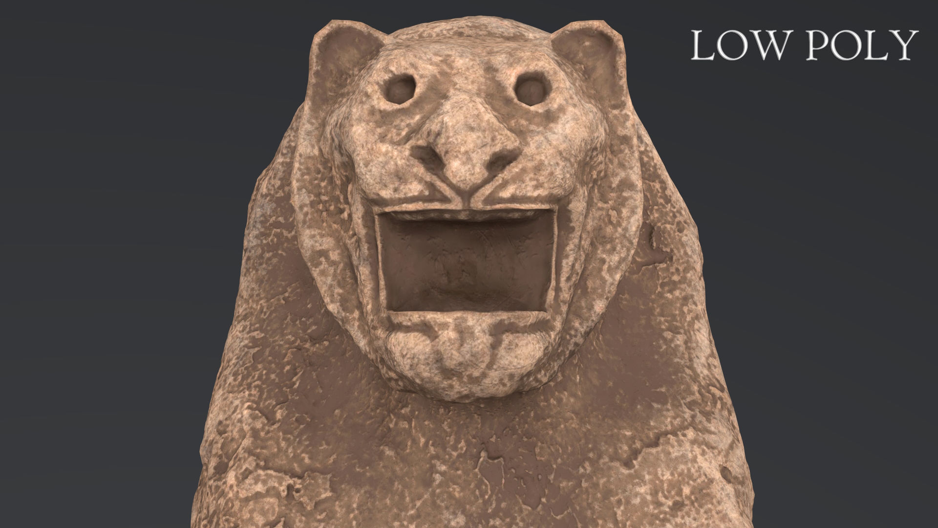 Hittite Lion Statue Low-poly 3D model_27
