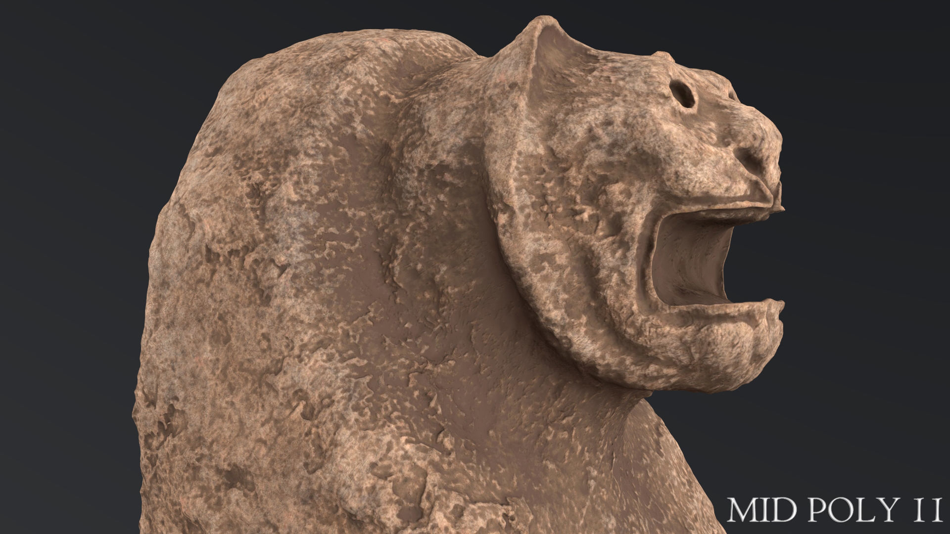 Hittite Lion Statue Low-poly 3D model_65