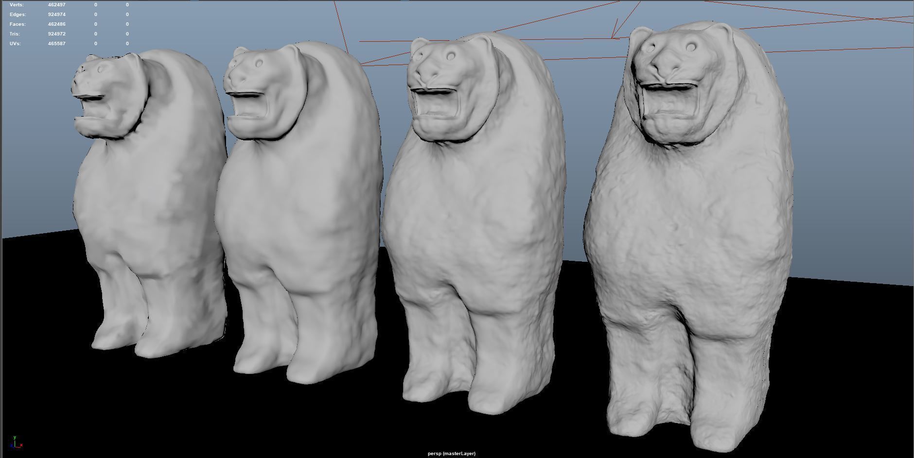 Hittite Lion Statue Low-poly 3D model_89