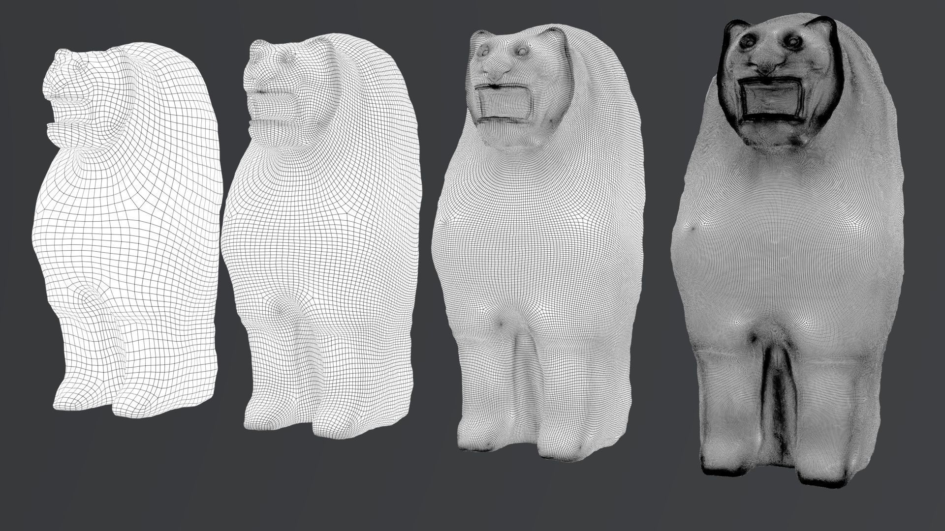 Hittite Lion Statue Low-poly 3D model_4
