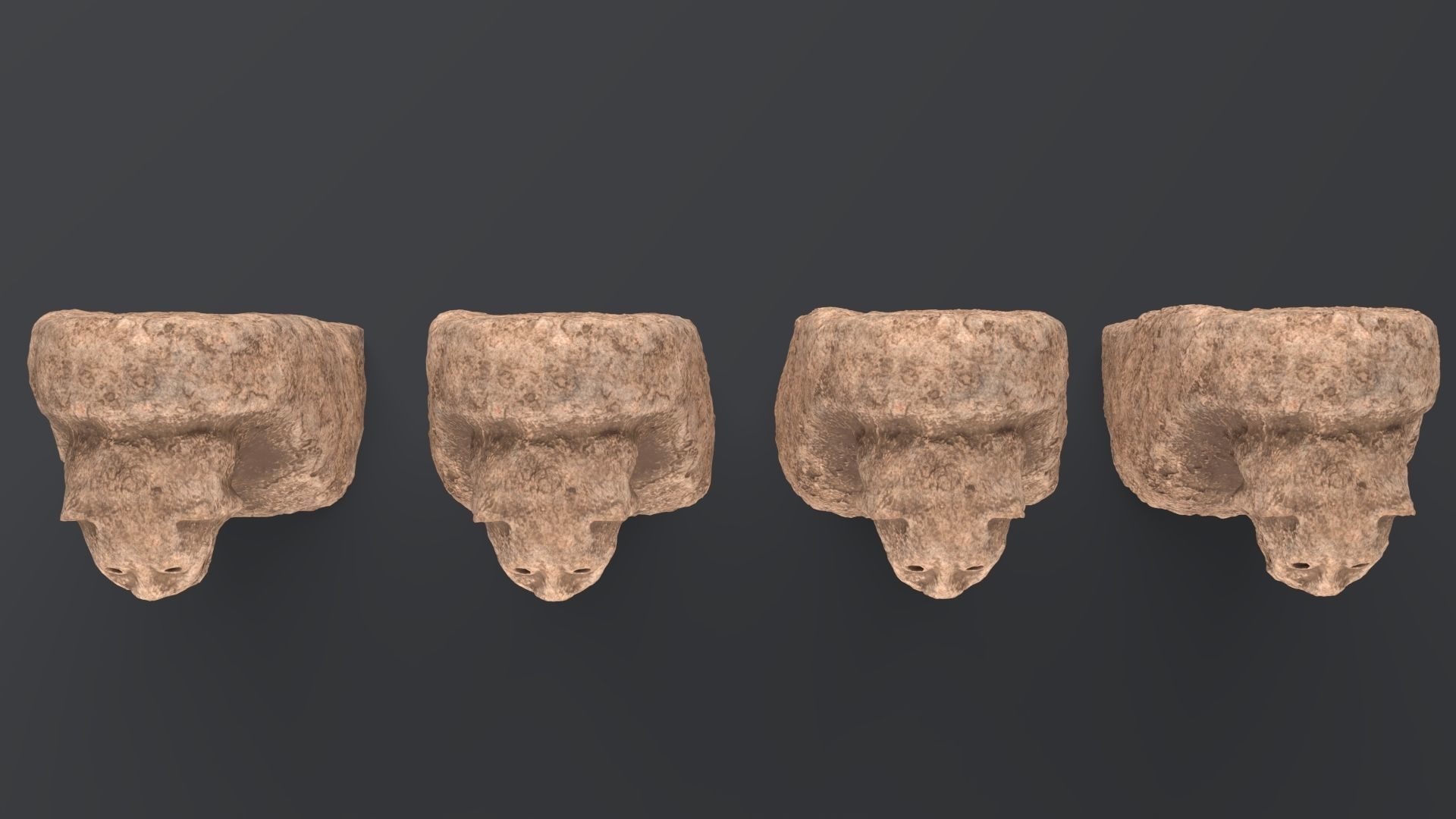 Hittite Lion Statue Low-poly 3D model_10