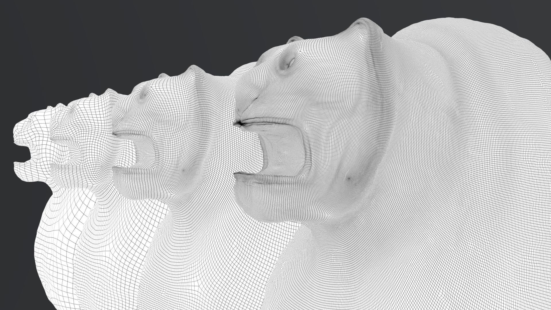 Hittite Lion Statue Low-poly 3D model_16