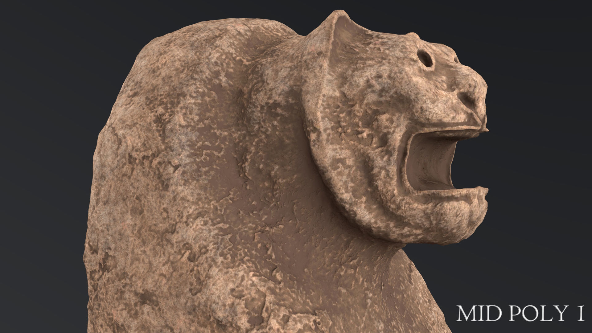 Hittite Lion Statue Low-poly 3D model_49