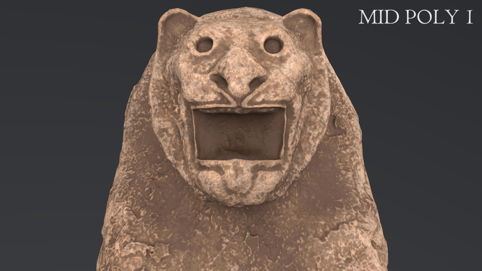 Hittite Lion Statue Low-poly 3D model_47