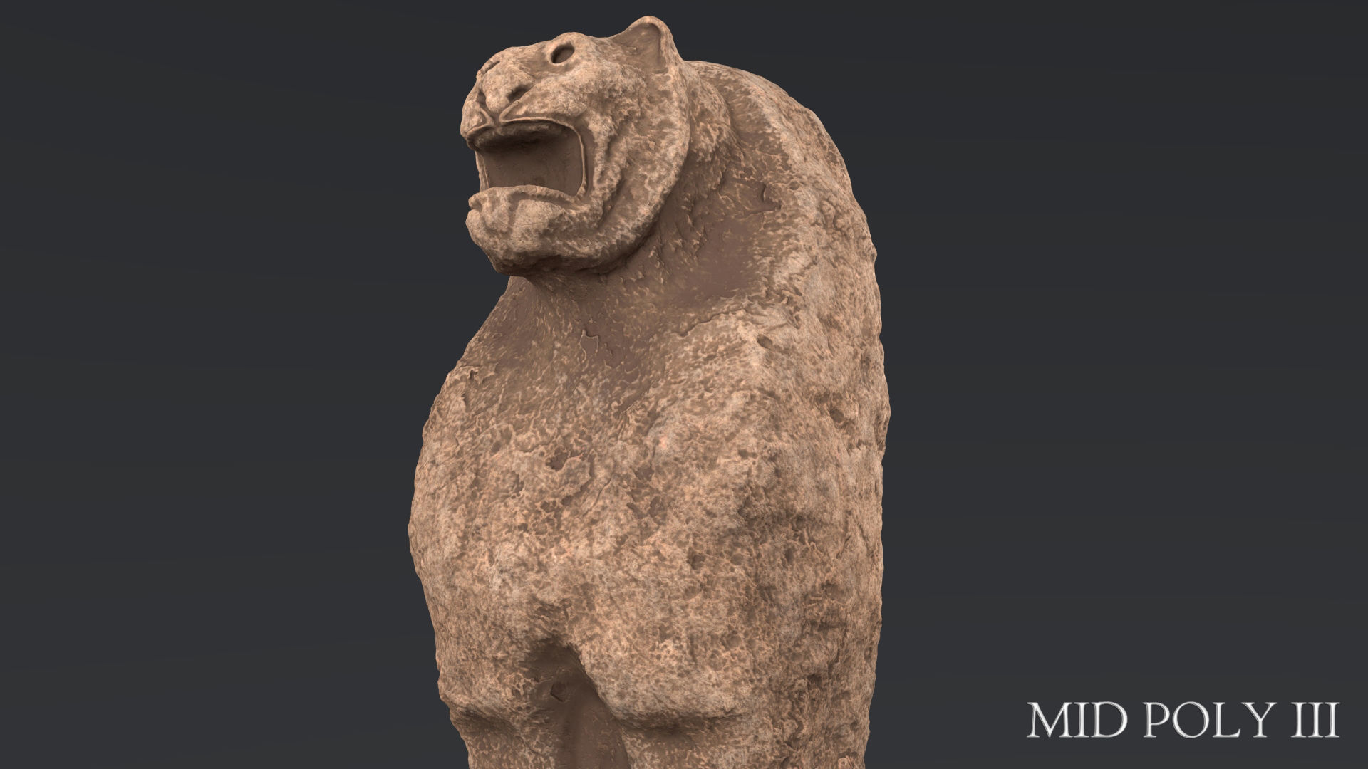 Hittite Lion Statue Low-poly 3D model_75