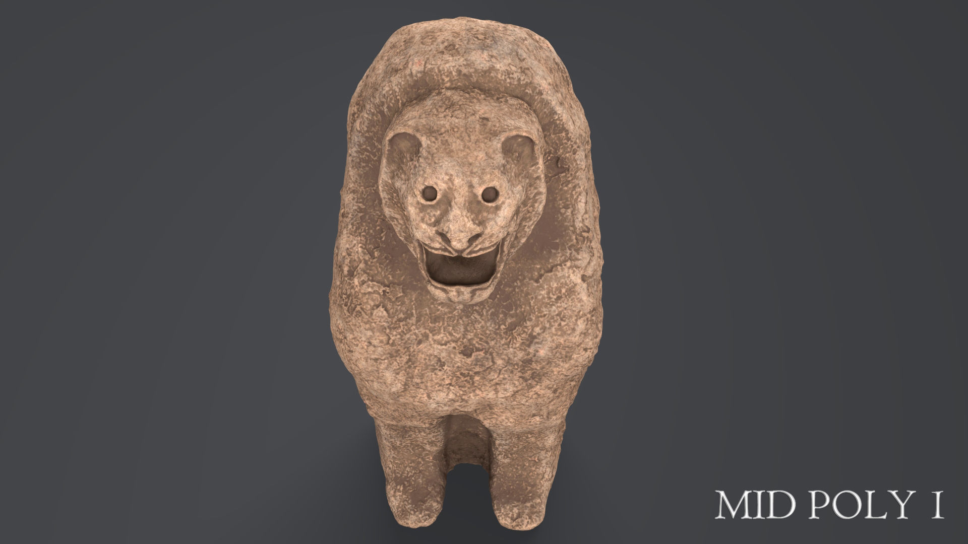 Hittite Lion Statue Low-poly 3D model_41