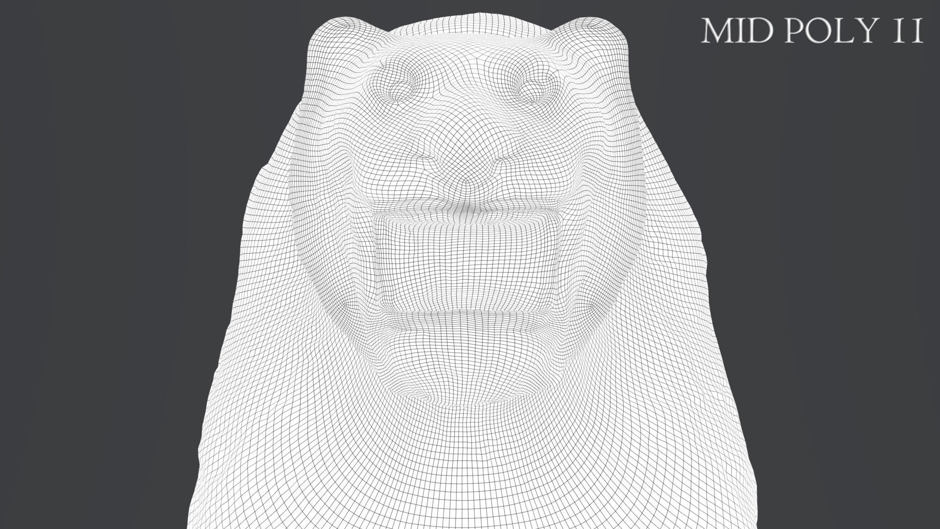 Hittite Lion Statue Low-poly 3D model_64