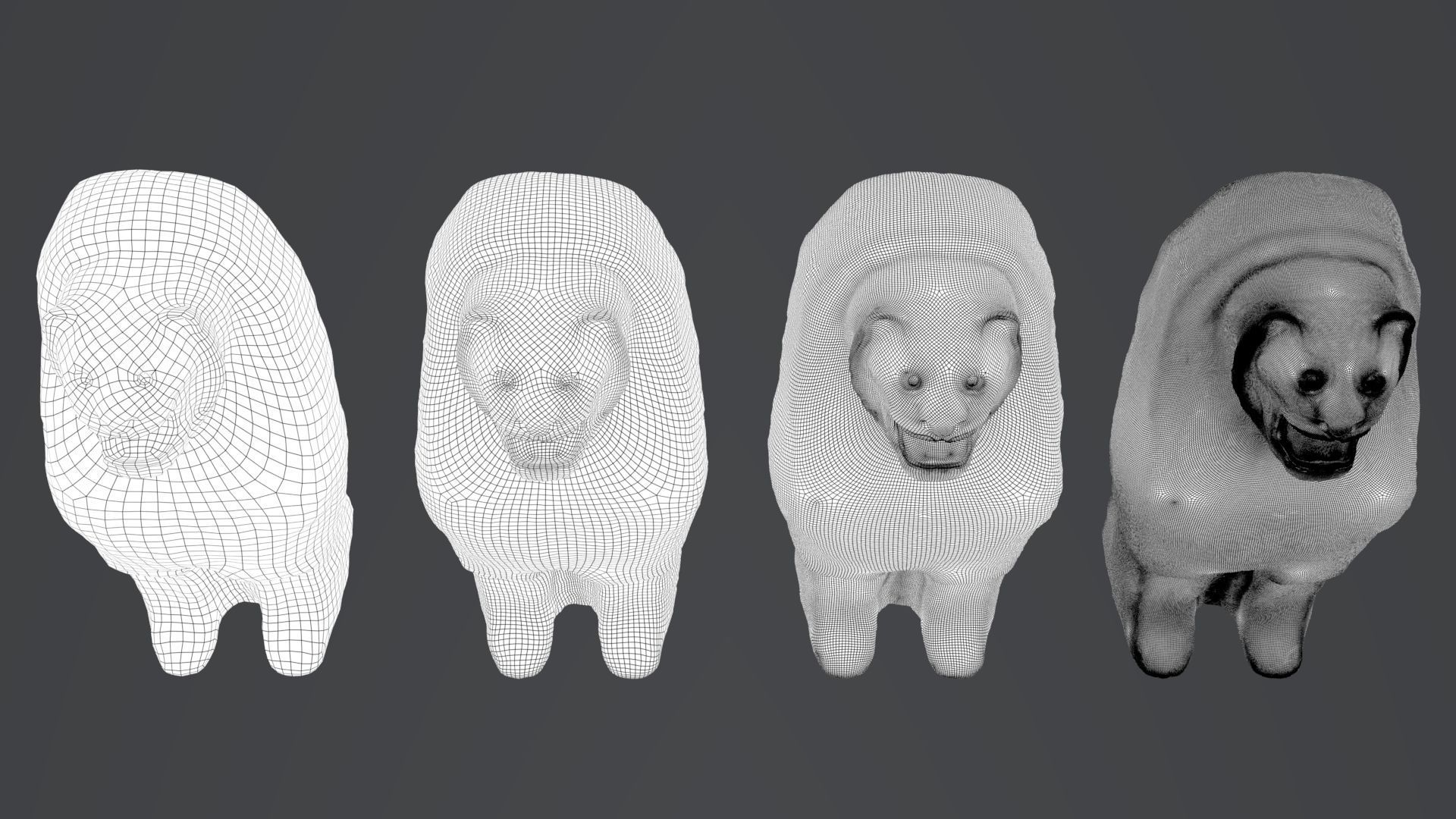 Hittite Lion Statue Low-poly 3D model_9