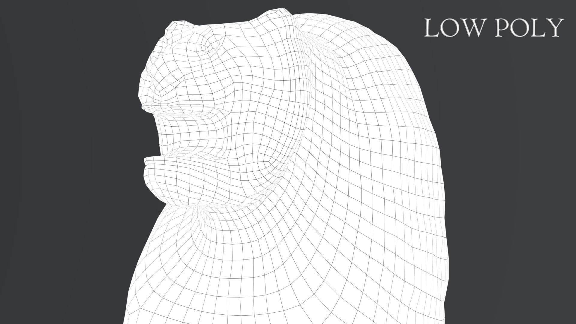 Hittite Lion Statue Low-poly 3D model_26