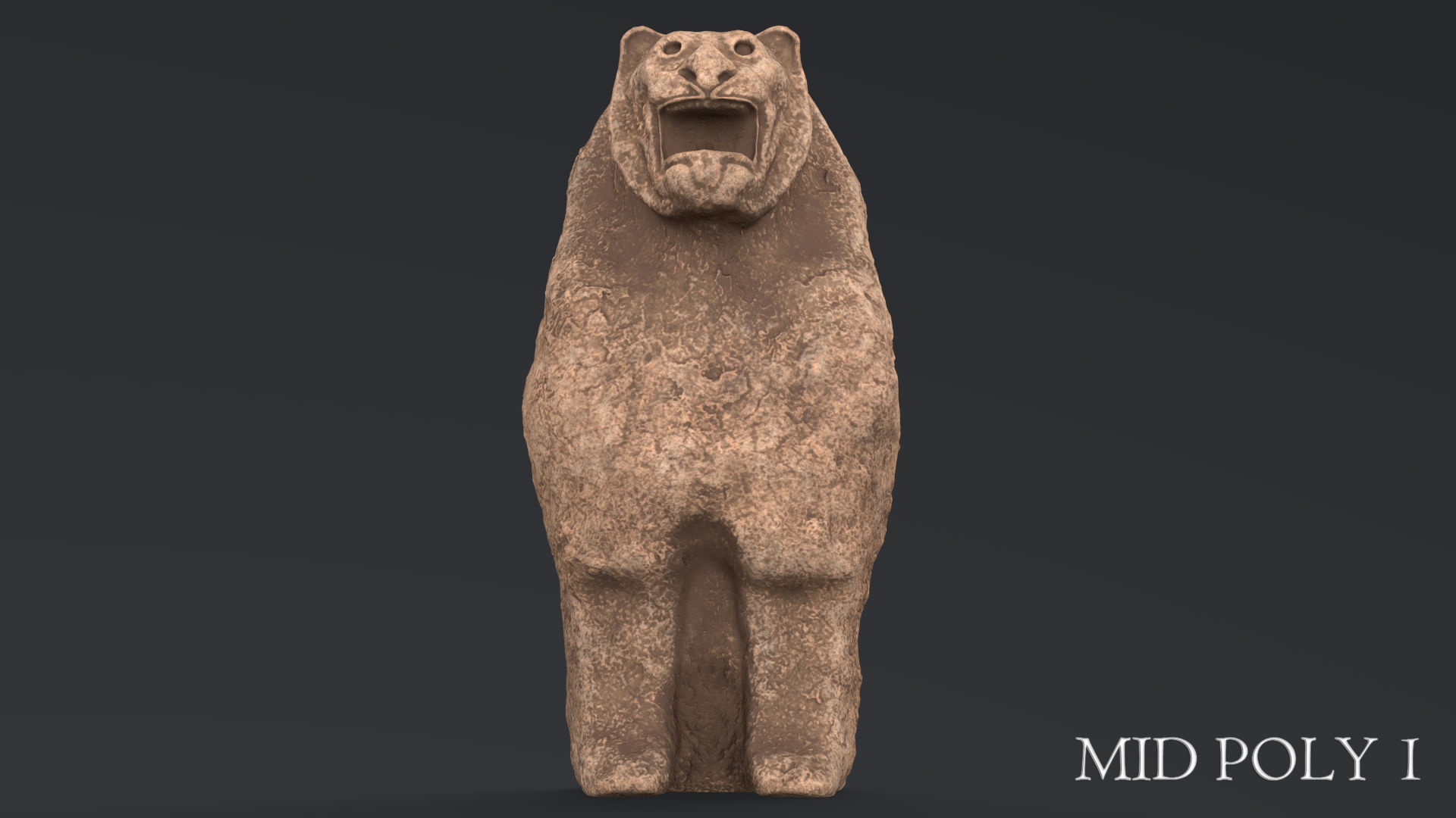 Hittite Lion Statue Low-poly 3D model_43