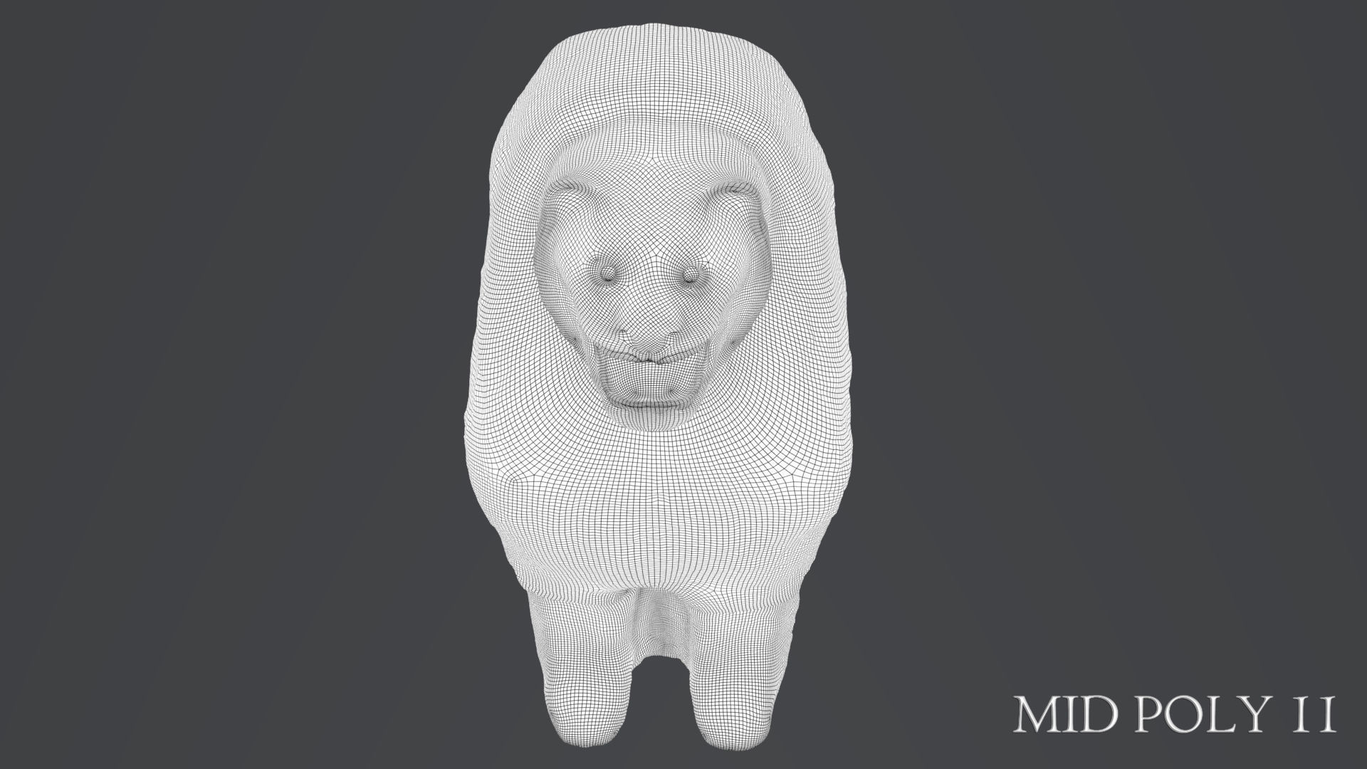 Hittite Lion Statue Low-poly 3D model_58