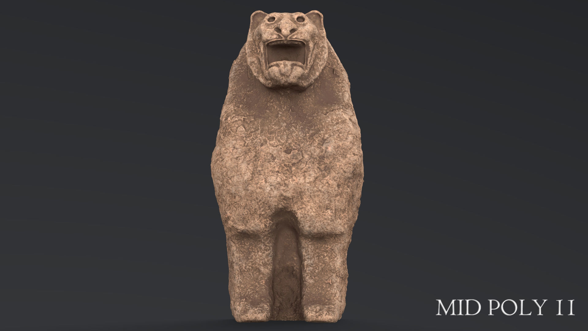 Hittite Lion Statue Low-poly 3D model_59