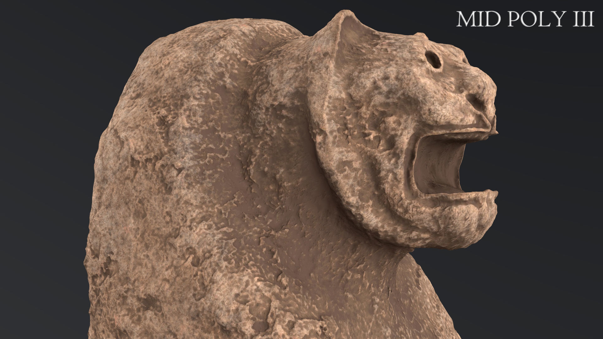 Hittite Lion Statue Low-poly 3D model_79