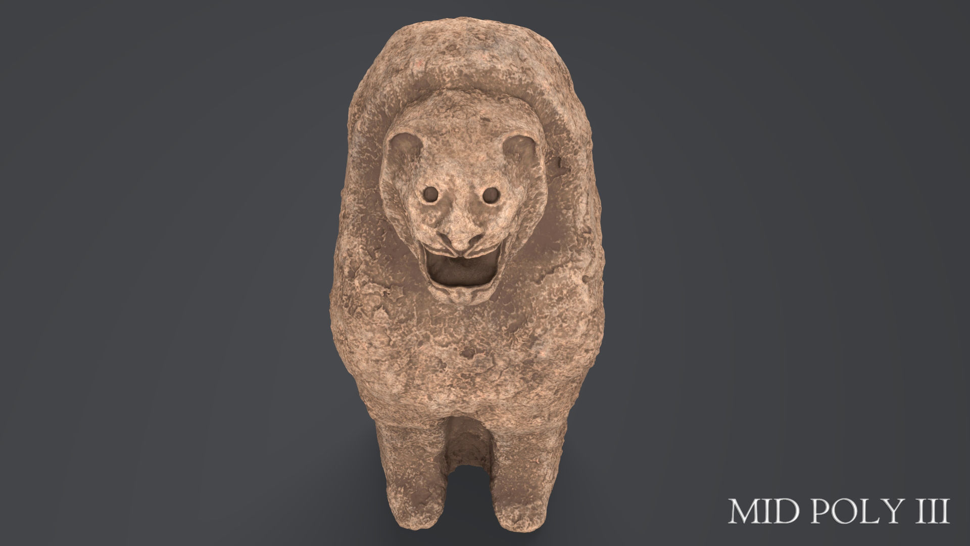 Hittite Lion Statue Low-poly 3D model_73