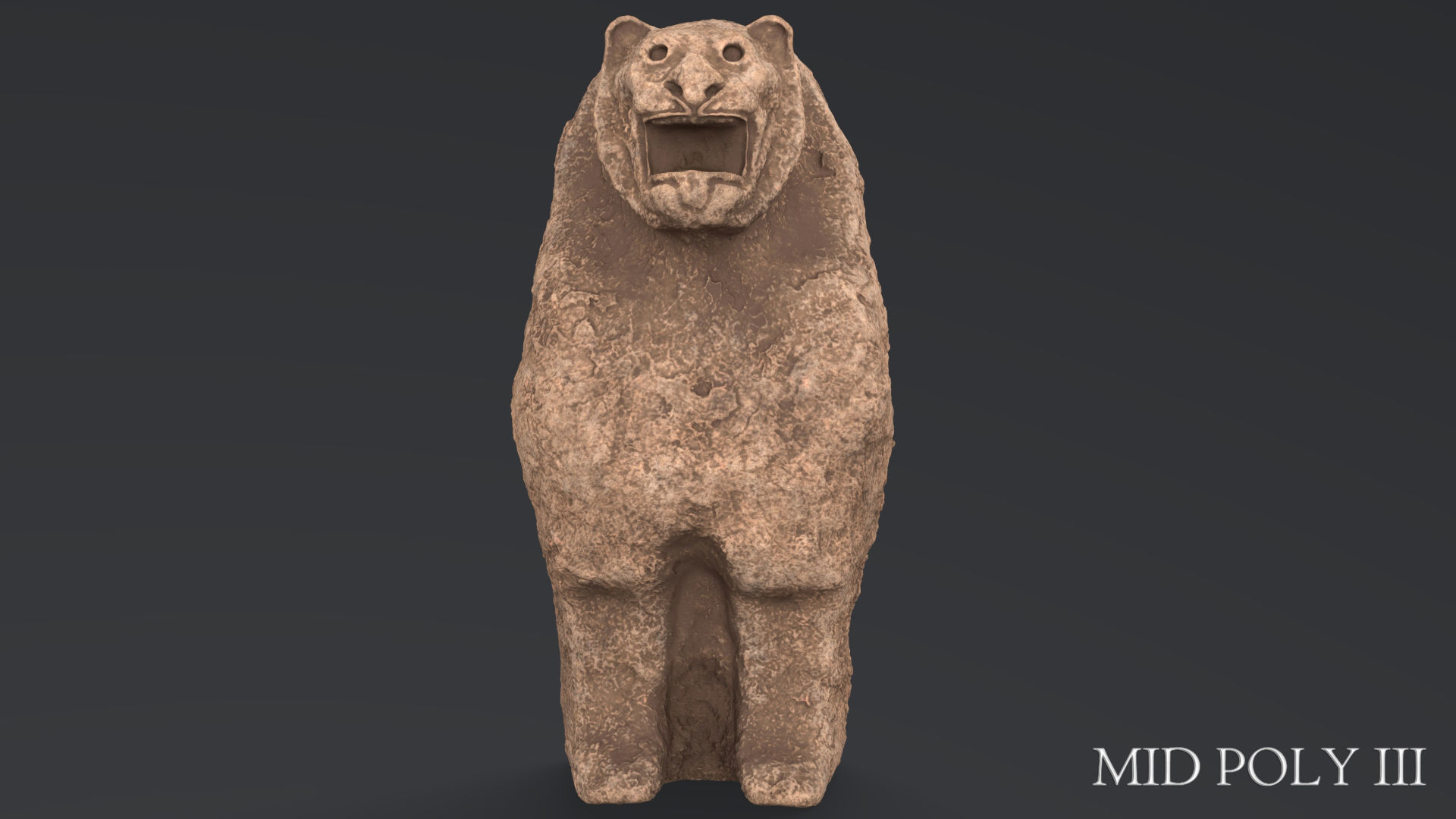Hittite Lion Statue Low-poly 3D model_72