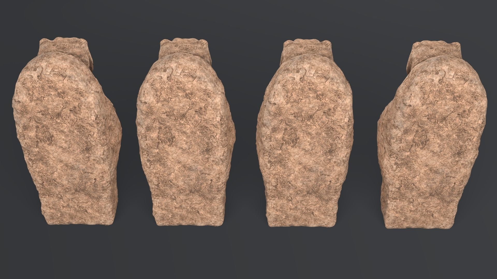 Hittite Lion Statue Low-poly 3D model_11